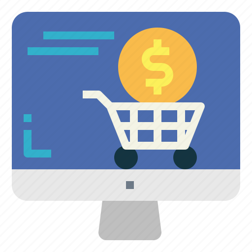 Online, shopping, moniter, cart, money icon - Download on Iconfinder