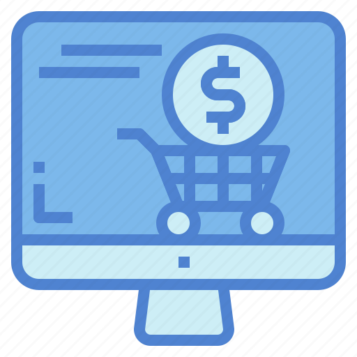 Online, shopping, moniter, cart, money icon - Download on Iconfinder