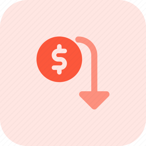 Dollar, falls, money, arrow icon - Download on Iconfinder