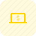 laptop, dollar, money, technology