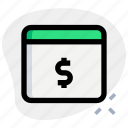 browser, dollar, money, payment, cash