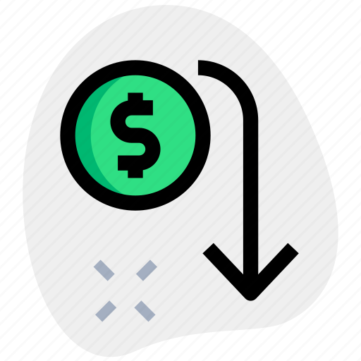 Dollar, falls, money, payment icon - Download on Iconfinder