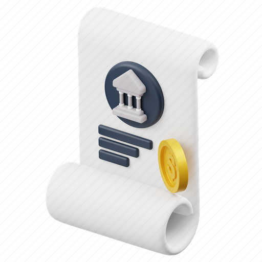 Bank, account, statement, finance, business, income, investment 3D illustration - Download on Iconfinder