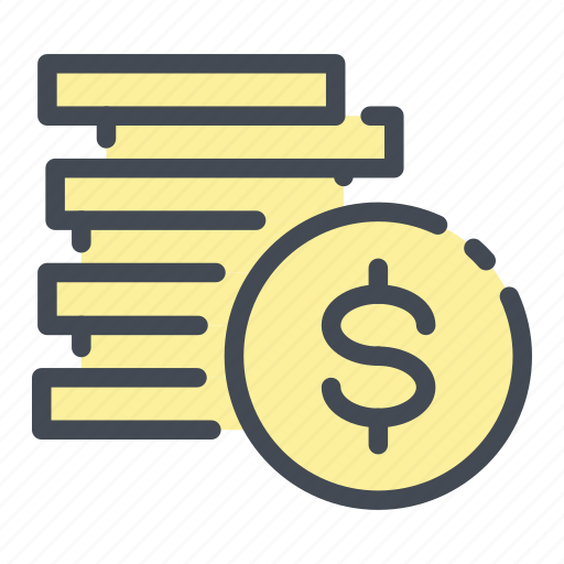Coin, dollar, gold, income, money, stack icon - Download on Iconfinder