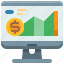 monitor, economy, screen, information, statistic, data 