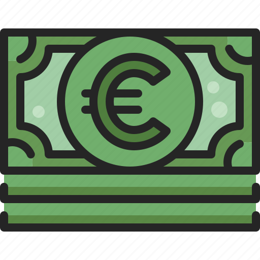 Euro, bill, banknote, cash, money, currency, stack icon - Download on Iconfinder