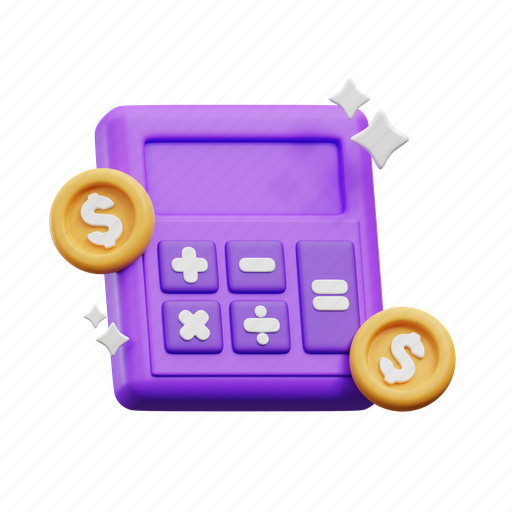 Finance, calculator, money, marketing, accounting, math 3D illustration - Download on Iconfinder