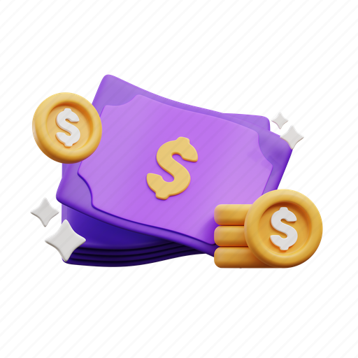 Money, dollar, cash, business, finance, bank 3D illustration - Download on Iconfinder