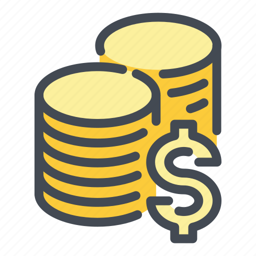 Money, dollar, coin, stack, cash, savings, investment icon - Download on Iconfinder