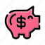 piggy, bank, money, coin, financial, investment, savings, deposit, piggy bank 
