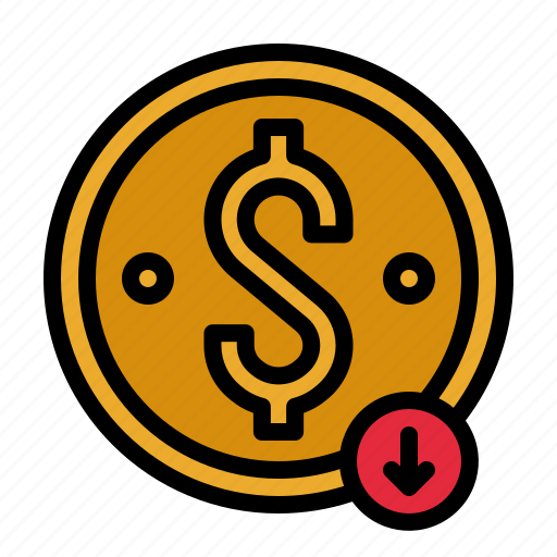 Dollar, currency, down, money, loss icon - Download on Iconfinder