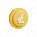light, coin, icon, 3d, gold, money, illustration, cartoon 
