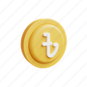 taka, icon, 3d, gold, money, illustration, cartoon, currency 