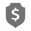 currency, dollar, insurance, money, protection, security, shield