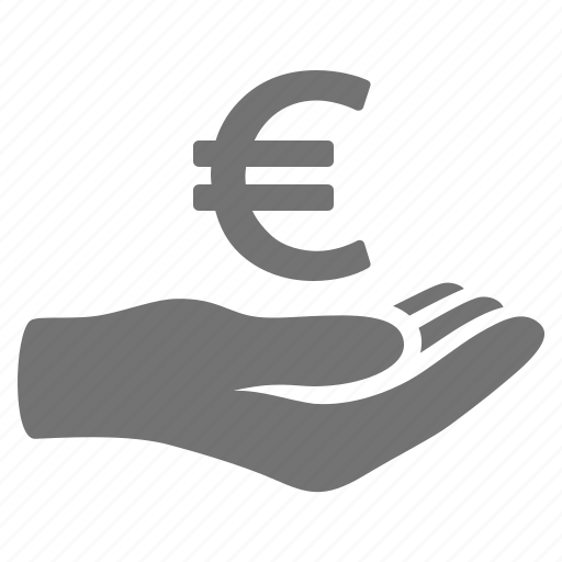 Donation, euro, hand, handout, help, loan, money icon - Download on Iconfinder