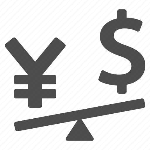 Dollar, exchange rate, money, see saw, seesaw, yen, yuan icon - Download on Iconfinder