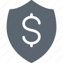 dollar, insurance, money, protection, security, shield