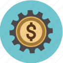 business, cog, dollar, euro, finance, gears, money, options, pay, payment