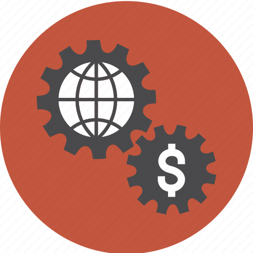 Business, cog, dollar, euro, finance, gears, global icon - Download on Iconfinder