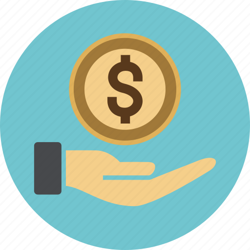 Cash, coin, dollar, euro, hand, income, investment icon - Download on Iconfinder