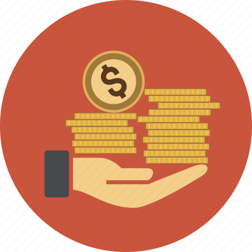 Bill, cash, coin, dollar, euro, hand, income icon - Download on Iconfinder