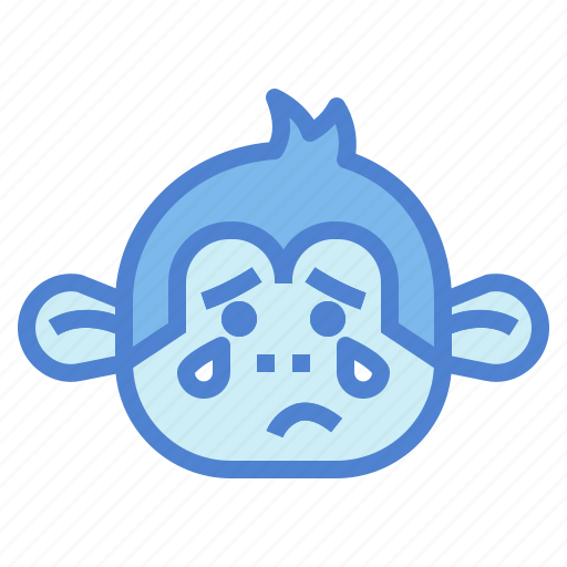 Monkey, animal, mammal, wildlife, sad icon - Download on Iconfinder