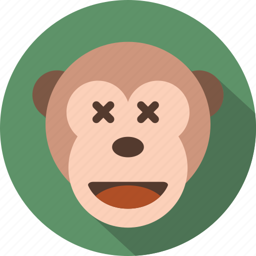 Emoticon, expression, face, monkey, rounded, smile icon - Download on Iconfinder
