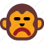 emoticon, face, monkey, expression, sad 