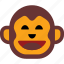 emoticon, face, monkey, expression, happy 