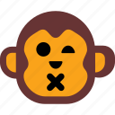 emoticon, face, monkey, expression, sad