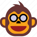 emoticon, face, monkey, expression, smiley