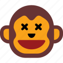 emoticon, face, monkey, expression, sad