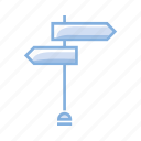 arrow, destination, direction, double, mission, orientation, sign 