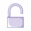 open, padlock, protection, purple, security
