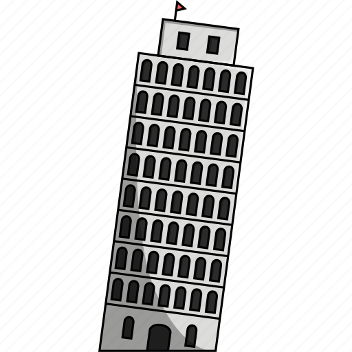 Pizza Tower. Building landmark icon vector 4968791 Vector Art at
