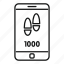 smartphone, steps, counter, vector, thin 