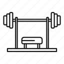 gym, professional, bench, vector, thin