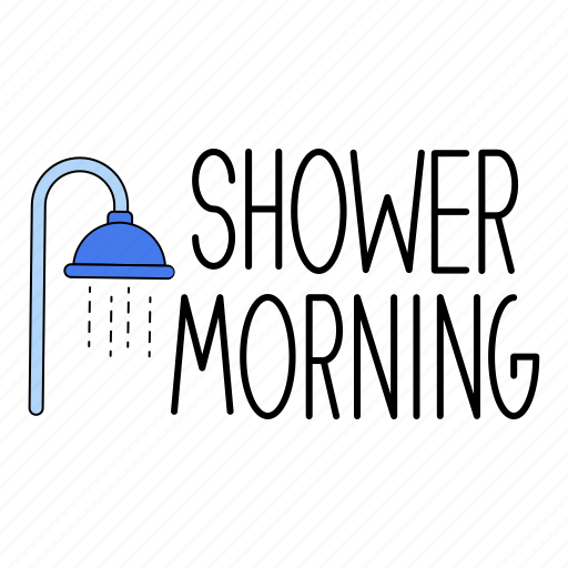 Bath, water, shower, head, clean, morning, sticker sticker - Download on Iconfinder