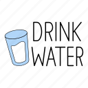 drink, liquid, beverage, glass, water, sticker