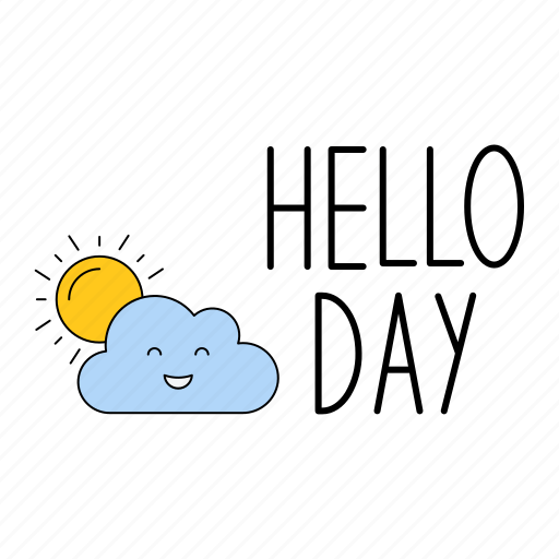 Weather, sunny, light, cloud, shine, smile, sticker sticker - Download on Iconfinder
