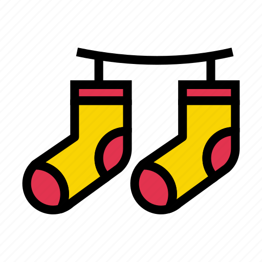 Socks, footwear, drying, cloth, laundry icon - Download on Iconfinder