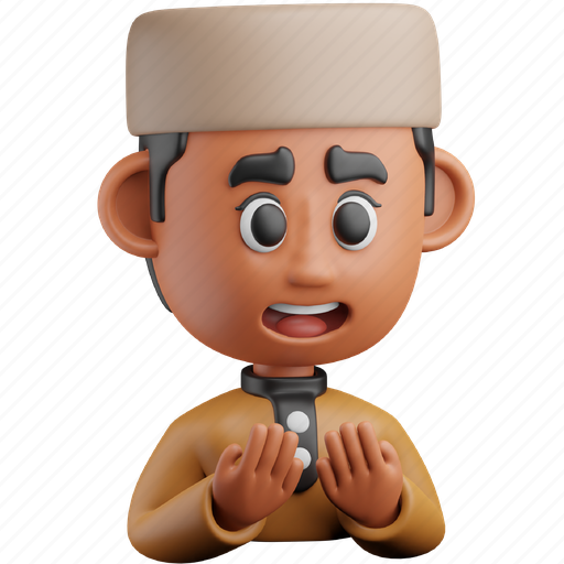 Taqiyah, moslem, boy, pray 3D illustration - Download on Iconfinder