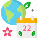 calendar, earth day, earth globe, ecology, time and date 