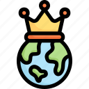 earth day, earth with crown, ecology, environment, king, mother, nature