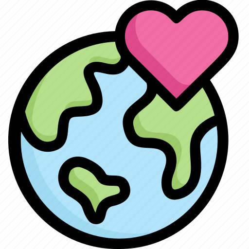 Earth day, earth on heart, ecology, environment, love, mother, nature icon - Download on Iconfinder