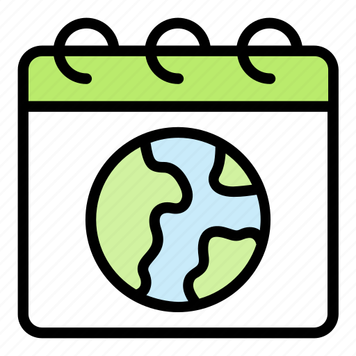 Calendar, earth, globe, date, mother earth day icon - Download on Iconfinder