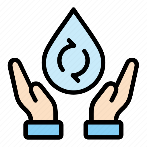 Save, water, hand, gesture, environtment icon - Download on Iconfinder