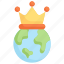 earth day, earth with crown, ecology, environment, king, mother, nature 