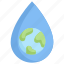 conservation, earth day, earth with drop water, ecology, environment, mother, nature 