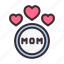 mother, mom, happy, love, greeting, round 